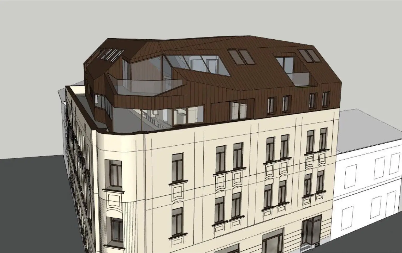 Grafik/Rendering von dem zukünftigen Gebäude von Twenty Five